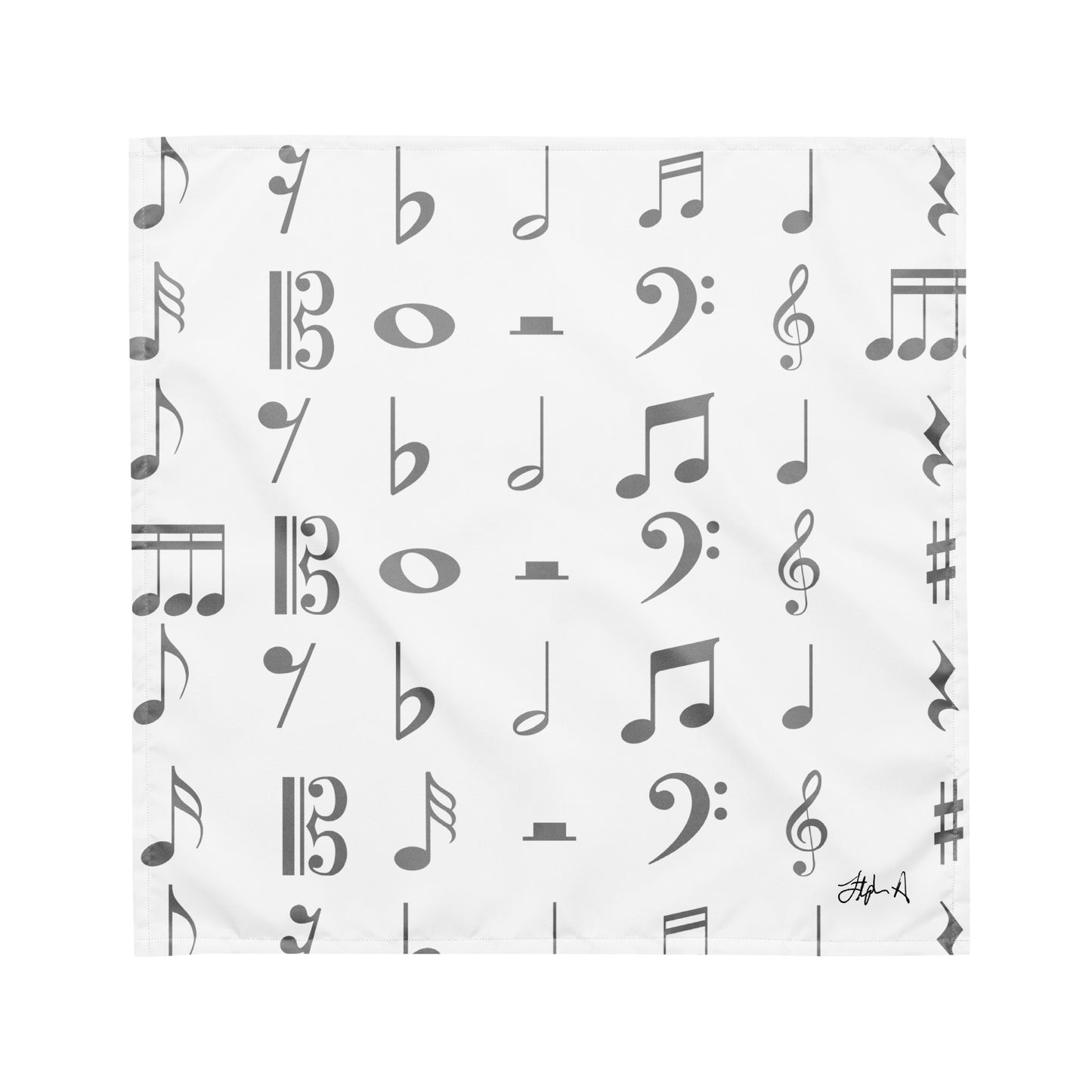 Musicial Note Print Bandana By Iamstephenallen