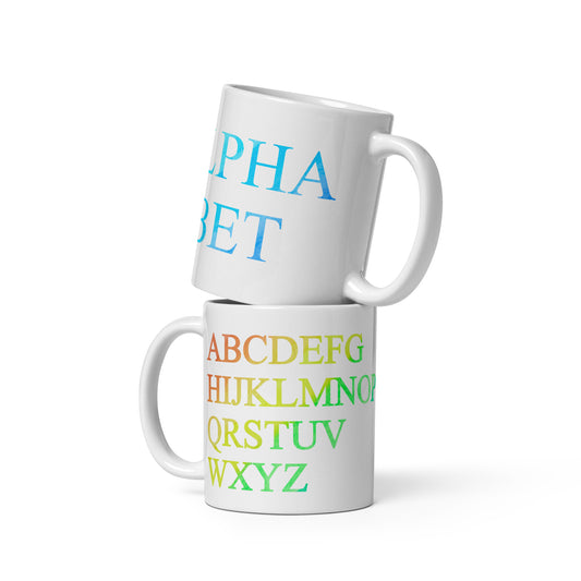 Alphabet 11oz Ceramic Glossy Mug By Iamstephenallen