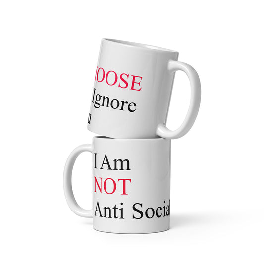 Anti-Social 11oz Ceramic Glossy Mug By Iamstephenallen