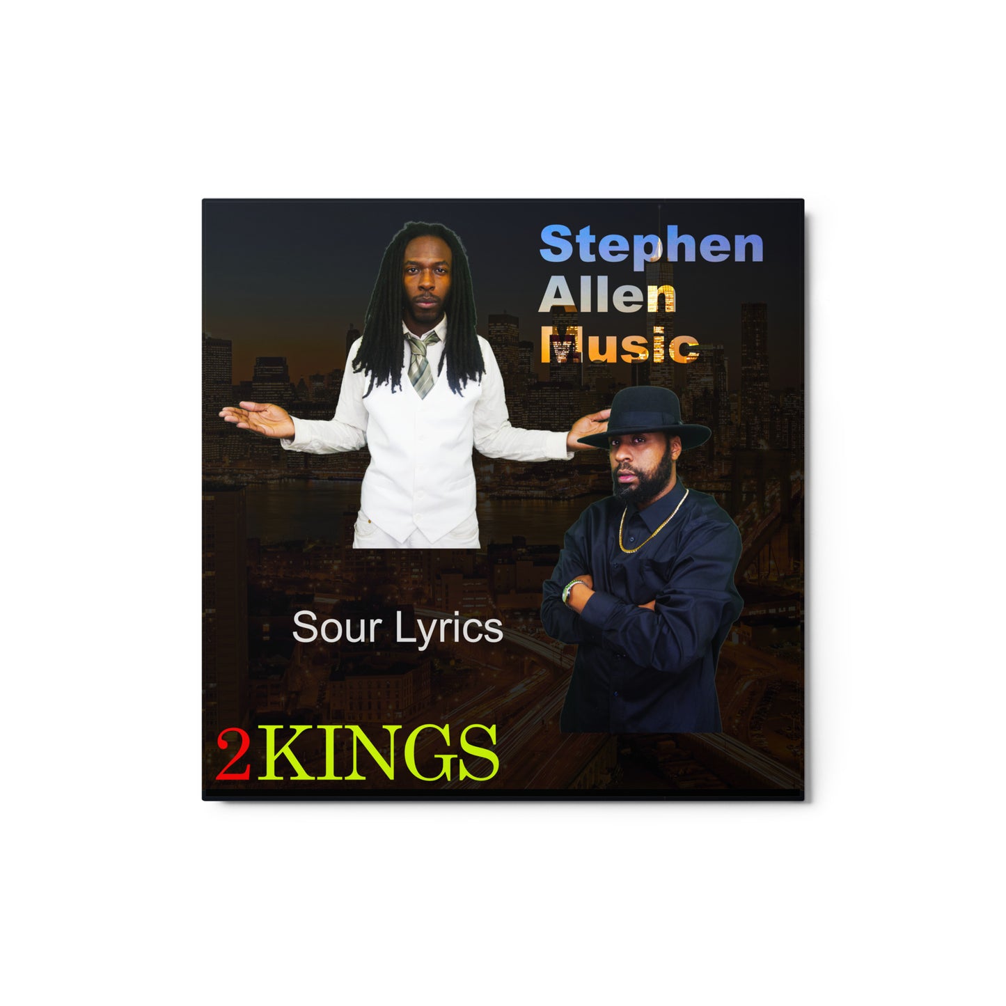 Stephen Allen Music and Sour Lyrics 2 Kings Cover Glossy Metal Print 12 x 12